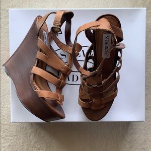 Brown Leather Madden Wedges